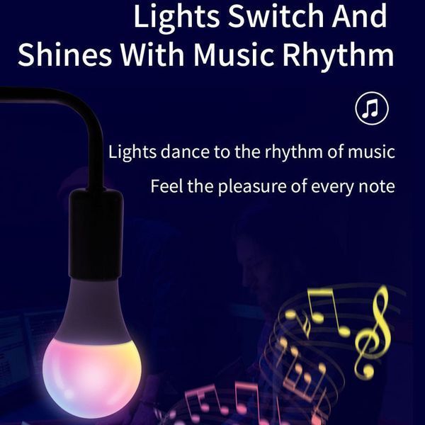 Светодиодная RGB лампочка Smart bulb light 2pcs with Bluetooth E27 with app white 656-03695 фото