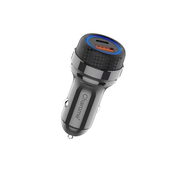 Автомобільний зарядний пристрій CHAROME C9 Zinc Car Charger 52.5W(USB-A+USB-C) Metal Grey 656-00377 фото