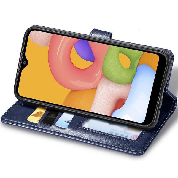 Шкіряний чохол-книжка GETMAN Gallant (PU) для Samsung Galaxy A10s Синий 777-06536 фото