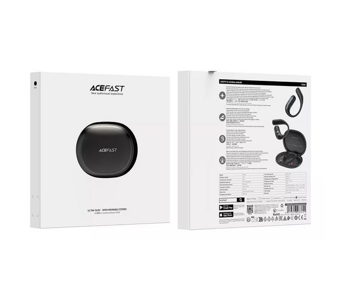 Бездротові навушники TWS ACEFAST FA002 ACEFIT Air wireless earbuds, ENC, IP54, Black 6974316283621 фото
