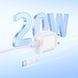 Сетевое зарядное устройство с кабелем HOCO C109A(PD20W) Fighter single port PD20W charger set(C to C) White 6942007656672 фото 8