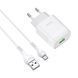 Сетевое зарядное устройство HOCO C72Q Glorious single port QC3.0 charger set(Micro) 18W White 656-01358 фото 2
