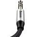 Аудиокабель Baseus M30 3.5mm male to 3.5mm male, nylon braid, 1m Silver+Black CAM30-BS1 фото 3