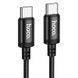 Кабель HOCO X91 Radiance 60W charging data cable for Type-C to Type-C(L=3M) Black 6931474788733 фото 1