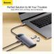 USB-хаб Baseus Metal Gleam Series 4-in-1 Multifunctional Type-C HUB Docking Station Gray（Type-C to USB3.0*4） WKWG070013 фото 9