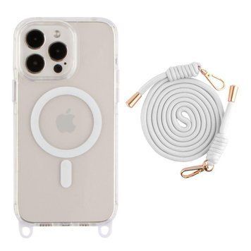 Чехол TPU+PC LanyardCase with MagSafe для iPhone 13 Pro Max White 214-03143 фото