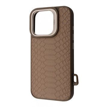 Чехол Kajsa Snake Pattern with Magnetic Ring iPhone 16 Pro Max Desert titanium 656-08156 фото