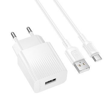 Мережевий зарядний пристрій з кабелем BOROFONE BAS71A Source single-port charger set(Type-C) White 6941991122620 фото