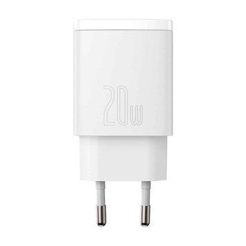 Мережевий зарядний пристрій Baseus Compact Quick Charger U+C 20W EU White 656-01293 фото
