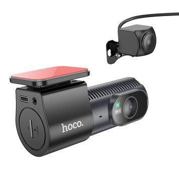 Відеореєстратор HOCO DV8 2K display hidden driving recorder(with rear camera) Black 6942007623384 фото