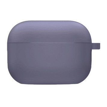 Силиконовый футляр с микрофиброй для наушников Airpods Pro 3 Lavender Gray 656-08106 фото