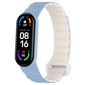 Ремінець для Xiaomi Mi Band 3/4/5/6/7 Silicone Link Lilac Blue/Beige 212-02501 фото