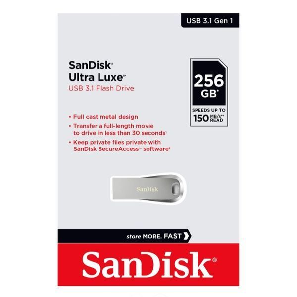 Флеш-накопичувач SanDisk USB 3.1 Ultra Luxe 256Gb (150Mb/s) SDCZ74-256G-G46 фото