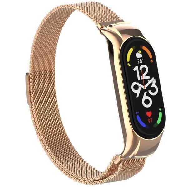 Ремінець Milanese Loop Design для Xiaomi Mi Band 7 Pink Gold 212-01619 фото