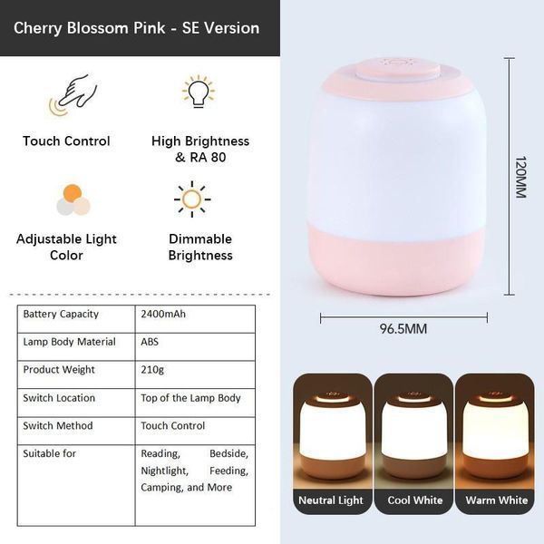 Настольный сенсорный LED светильник 3 colour light MZ-L2701 Pink 656-03696 фото
