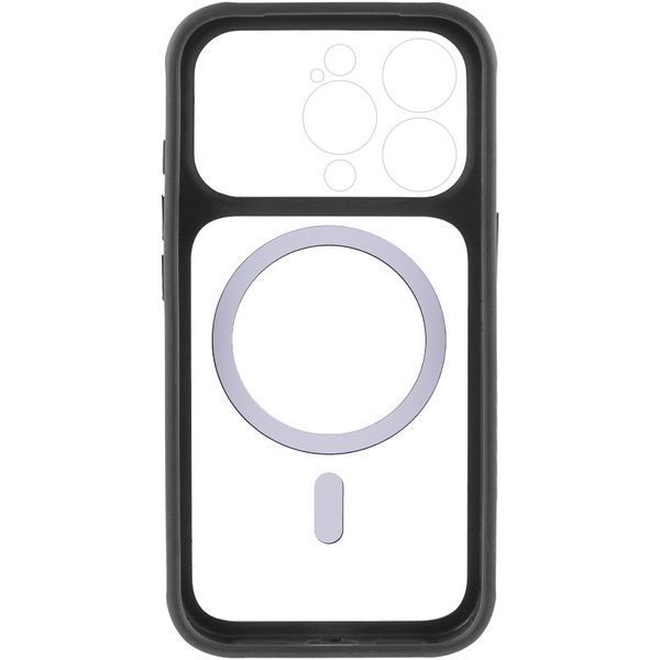 Чехол TPU+PC GETMAN Moon Clear with MagSafe для Apple iPhone 14 Pro Max (6.7") Black 656-08432 фото