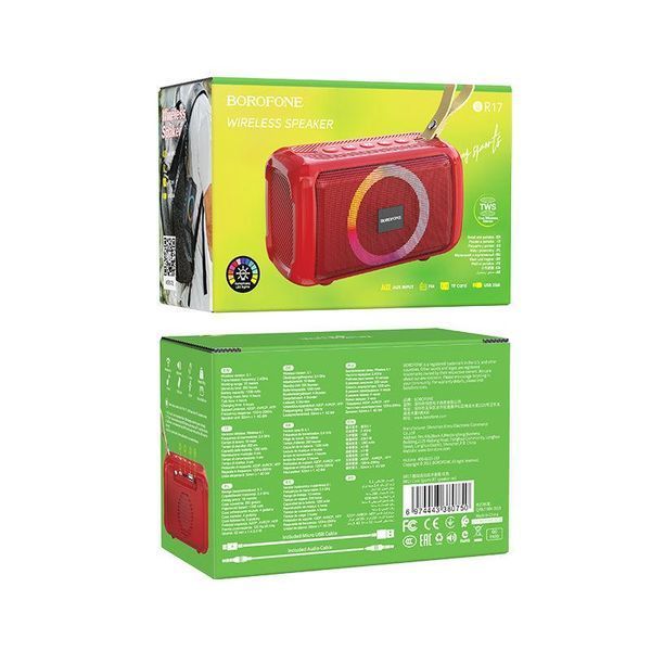 Портативна колонка BOROFONE BR17 Cool sports wireless speaker, 5W, Red 6974443380750 фото