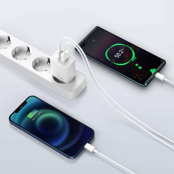 Мережевий зарядний пристрій Baseus Compact Quick Charger U+C 20W EU White 656-01293 фото