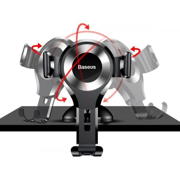 Гравітаційний автомобільний тримач Baseus Osculum Type Gravity Car Mount Чорний 201-00050 фото