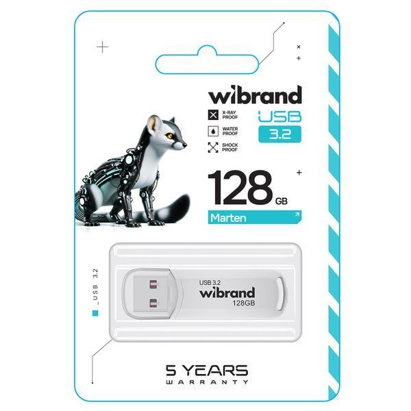 Флеш-накопичувач Wibrand USB 3.2 Gen1 Marten 128GB White WI3.2/MA128P10W фото