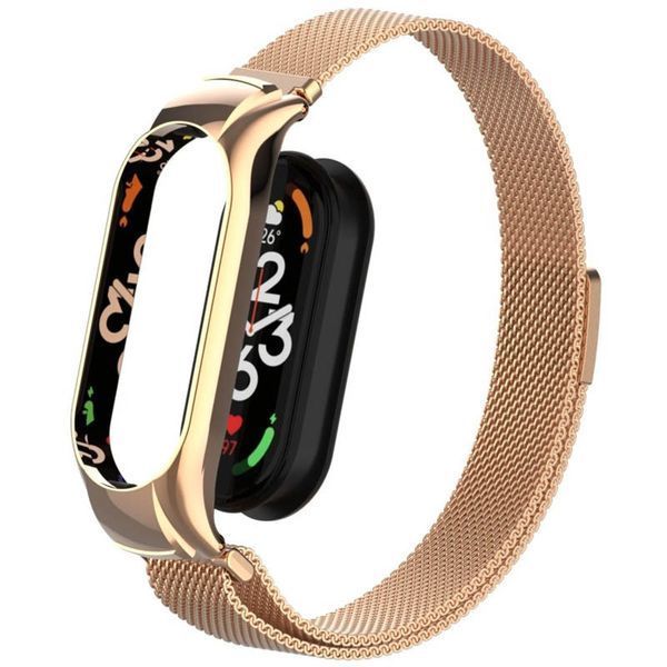Ремінець Milanese Loop Design для Xiaomi Mi Band 7 Pink Gold 212-01619 фото