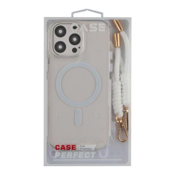 Чехол TPU+PC LanyardCase with MagSafe для iPhone 13 Pro Max White 214-03143 фото