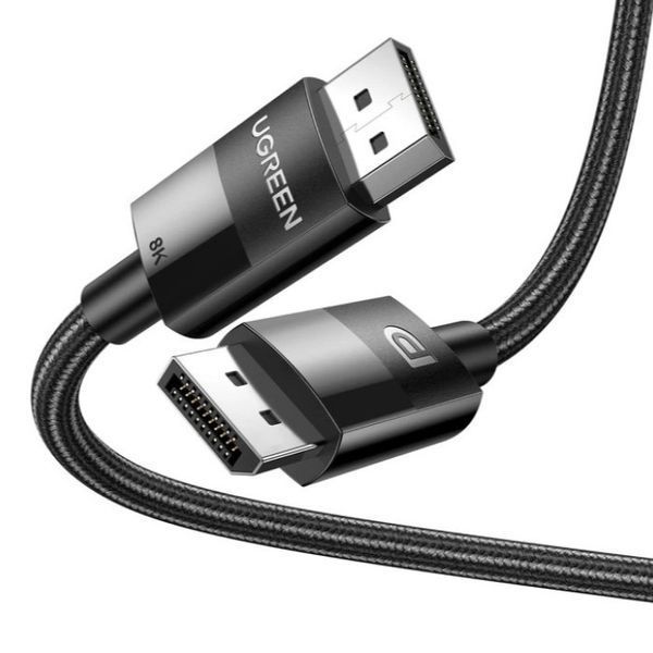 Кабель UGREEN DP114 DP Male to Male DP1.4 8K Round Cable ABS Shell Braid 1.5m (Black) (UGR-80391) UGR-80391 фото