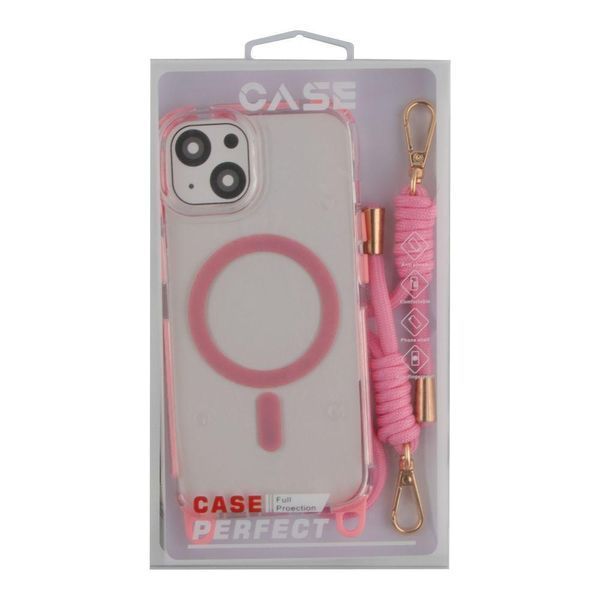 Чохол TPU+PC LanyardCase with MagSafe для iPhone 15 Pink 214-03162 фото