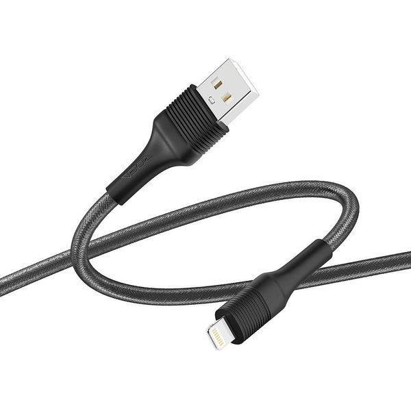 Кабель USB Ridea RC-M132 Fila 12W Lightning 1m Чорний 209-00344 фото