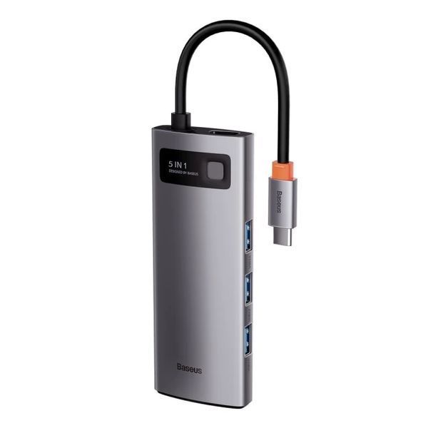 USB-хаб Baseus Metal Gleam Series 5-in-1 Multifunctional （Type-C to HDMI*1+USB3.0*3+PD*1) CAHUB-CX0G фото