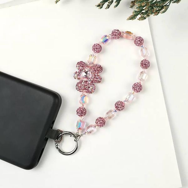 Ремінець-браслет Crystal Bear для телефона Pink 555-04437 фото