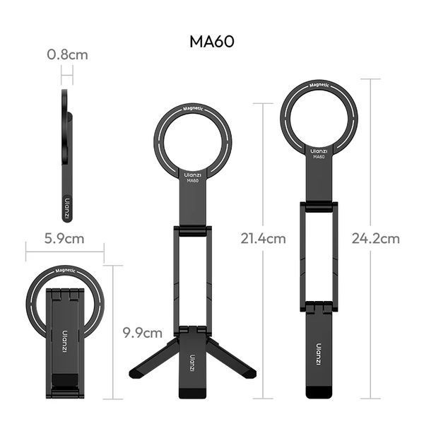 Держатель телефона Ulanzi MA60 Foldable Magnetic Phone Tripod (Green) S036 фото