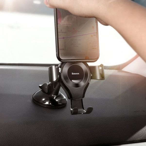 Гравітаційний автомобільний тримач Baseus Osculum Type Gravity Car Mount Чорний 201-00050 фото
