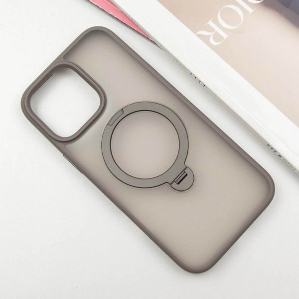Чохол TPU+PC Metal Buttons with MagSafe Colorful HQ Ring для iPhone 15 Pro Max (6.7") Grey 555-00637 фото