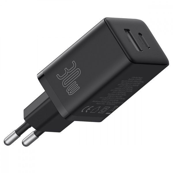 МЗП Baseus Cube Fast Charger 30W (Type-C + USB) Black P10111404113-00 фото