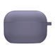 Силиконовый футляр с микрофиброй для наушников Airpods Pro 3 Lavender Gray 656-08106 фото