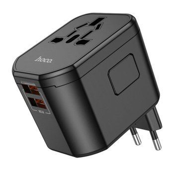 Универсальное зарядное устройство HOCO AC15 Walker three-port PD20W(1C2A) universal conversion charger Black 656-03188 фото
