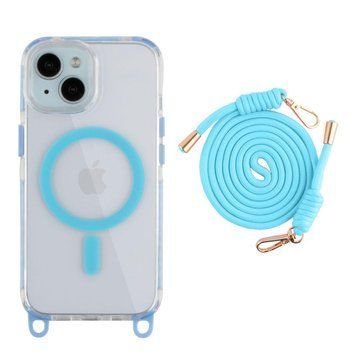 Чехол TPU+PC LanyardCase with MagSafe для iPhone 15 Sky Blue 214-03163 фото