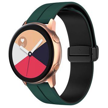 Силіконовий ремінець Classy для Smart Watch 20mm Green / Black 212-01468 фото