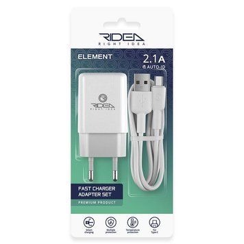 Зарядное устройство Ridea RW-11211 Type-C 2.1A Белый 209-00129 фото