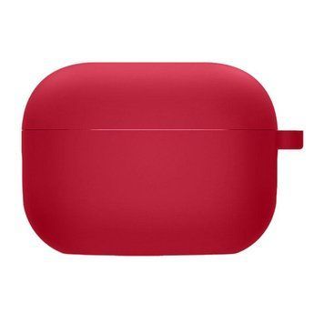 Силиконовый футляр с микрофиброй для наушников Airpods Pro 3 Rose Red 656-08107 фото