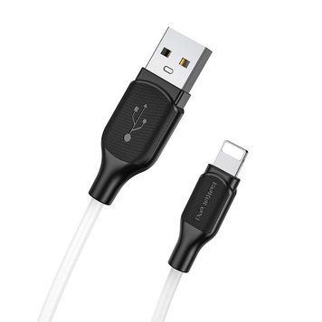 Кабель BOROFONE BX42 USB to iP 2.4A, 1m, silicone, TPE connectors, White 6931474736734 фото