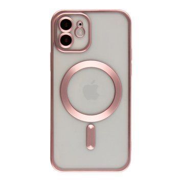 Чохол TPU Metallic Chrome Full Camera with Magsafe для iPhone 11 Rose 214-02836 фото