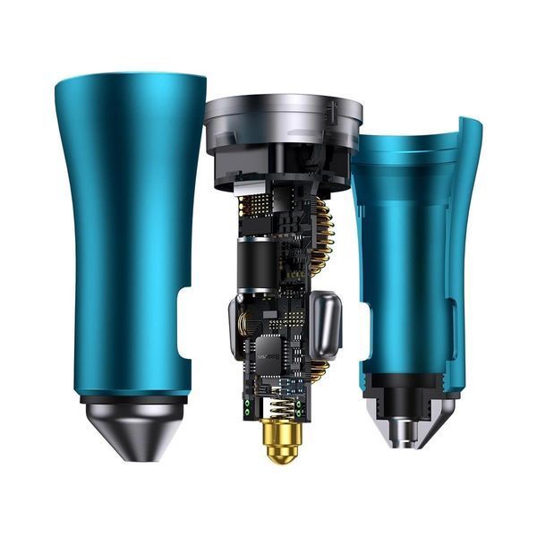 Автомобільний зарядний пристрій Baseus Golden Contactor Pro Dual Fast Charger Car Charger C+C 40W Blue CGJP000003 фото