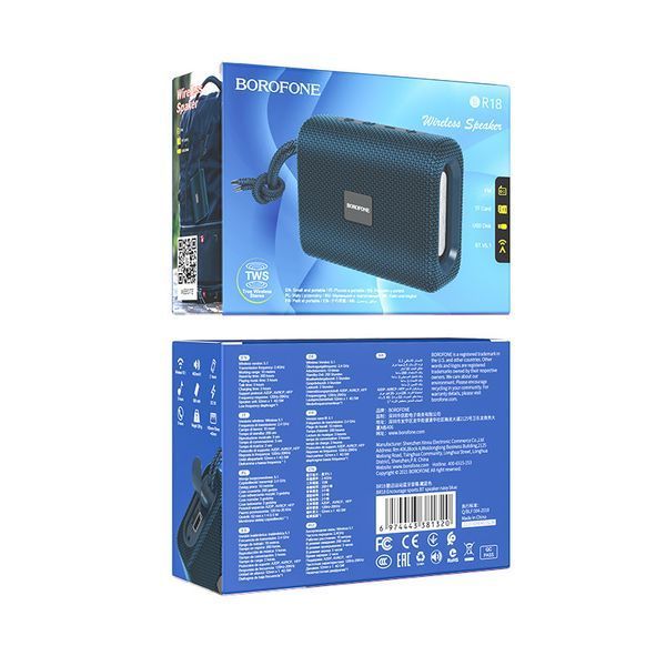 Портативная колонка BOROFONE BR18 Encourage sports BT speaker, 5W, Navy Blue 6974443381320 фото