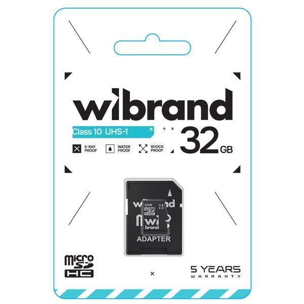 Карта пам'яті microSDHC (UHS-1) Wibrand 32Gb class 10 (adapter SD) WICDHU1/32GB-A фото