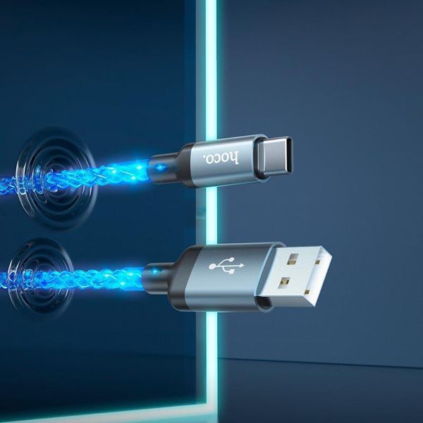 Кабель HOCO U112 Shine charging data cable for Type-C Gray 6931474788818 фото