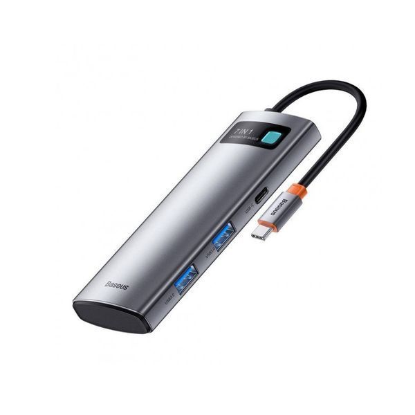 USB-хаб Baseus Metal Gleam Series 7-in-1 Multifunctional Type-C HUB Docking Station Gray（Type-C to WKWG020113 фото