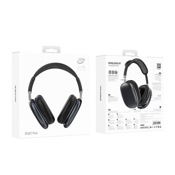 Бездротові навушники BOROFONE BO22 Plus Elegant BT headphones Deep Space Gray 656-01583 фото