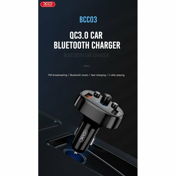 FM-трансмітер XO BCC03 Bluetooth+QC чорний XO-BCC03 фото